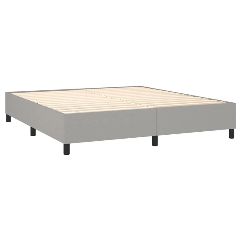 Sommier à lattes sur pieds cadre de lit 160x200 cm tissu gris clair TDL0207185