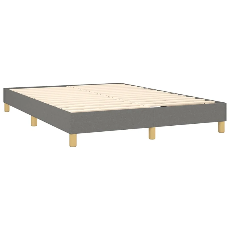 Sommier à lattes sur pieds cadre de lit 140x190 cm tissu gris foncé TDL0207139