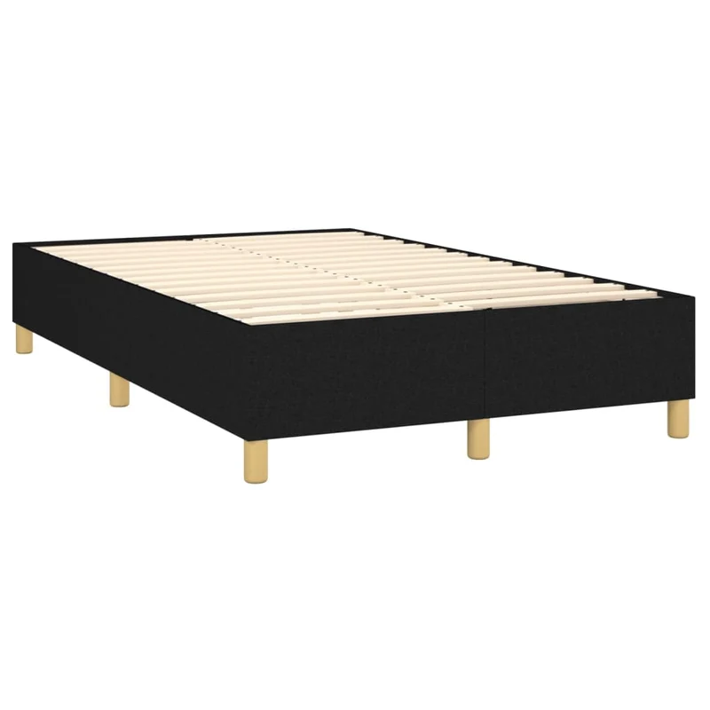 Sommier à lattes sur pieds cadre de lit 120x200 cm tissu noir TDL0207033