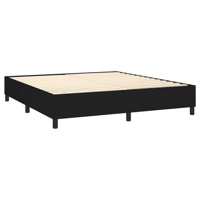 Sommier à lattes sur pieds cadre de lit 180x200 cm tissu noir TDL0207000