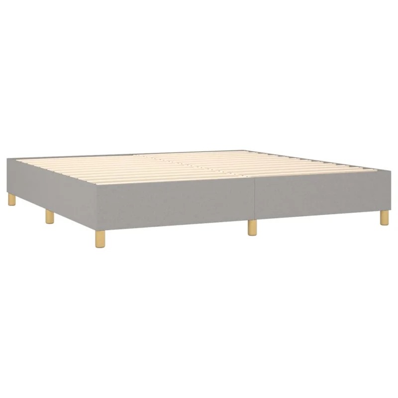 Sommier à lattes sur pieds cadre de lit 200x200 cm tissu gris clair TDL0207176