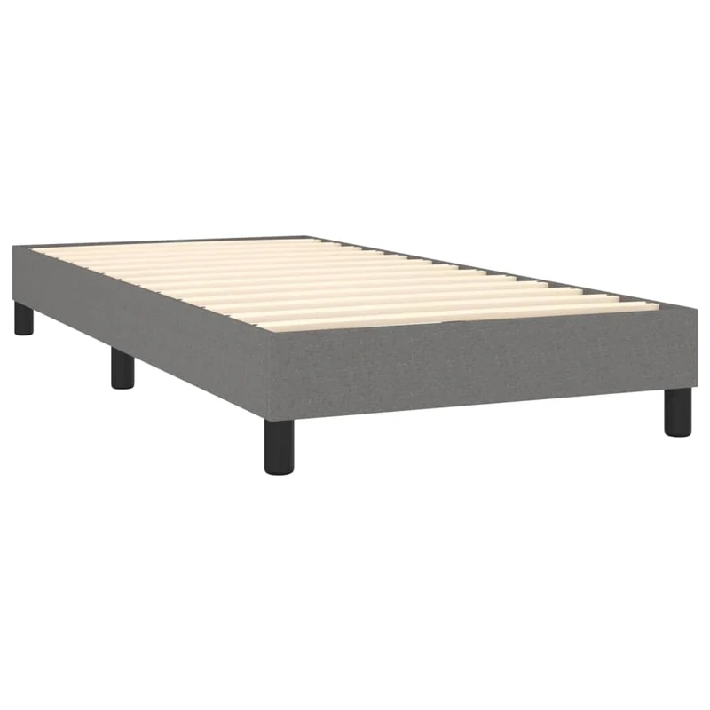 Sommier à lattes sur pieds cadre de lit 100x200 cm tissu gris foncé TDL0207150