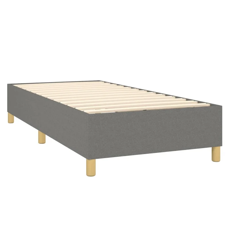 Sommier à lattes sur pieds cadre de lit 90x190 cm tissu gris foncé TDL0207102