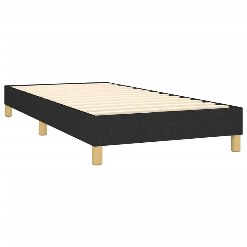 Sommier à lattes sur pieds cadre de lit 90x200 cm tissu noir TDL0206968