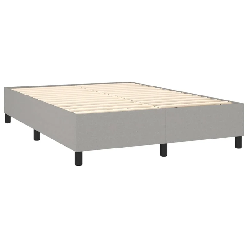 Sommier à lattes sur pieds cadre de lit 140x200 cm tissu gris clair TDL0207194