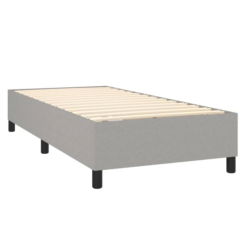 Sommier à lattes sur pieds cadre de lit 90x200 cm tissu gris clair TDL0207155
