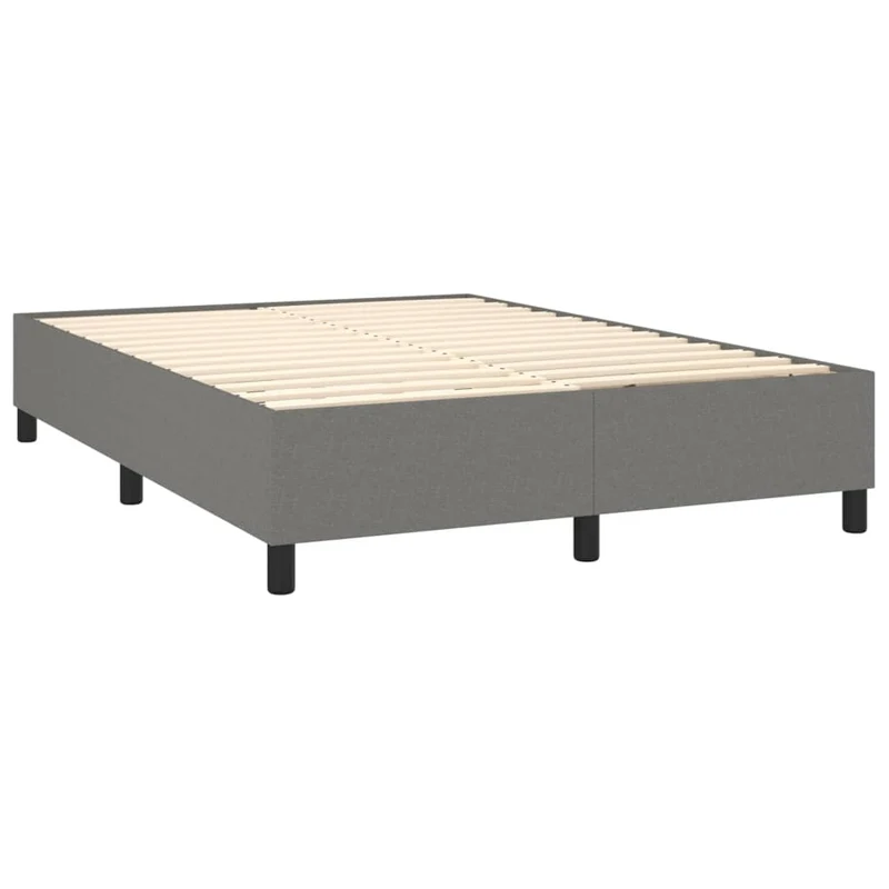 Sommier à lattes sur pieds cadre de lit 140x190 cm tissu gris foncé TDL0207140