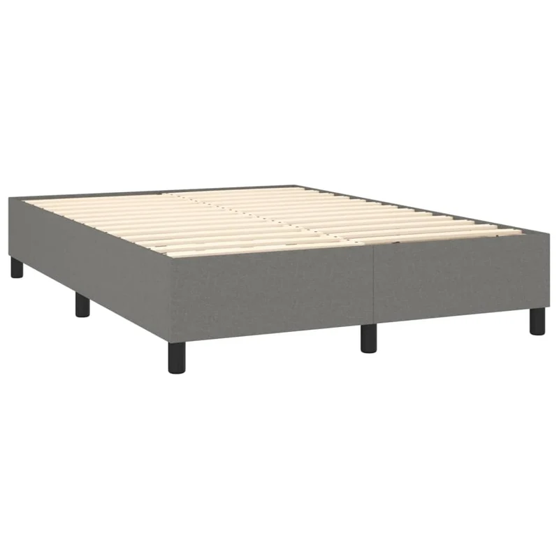 Sommier à lattes sur pieds cadre de lit 140x200 cm tissu gris foncé TDL0207134