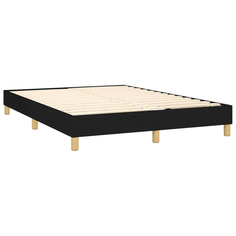 Sommier à lattes sur pieds cadre de lit 140x200 cm tissu noir TDL0207016