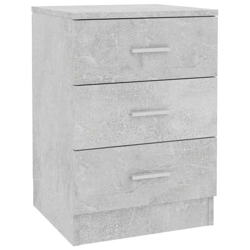 Table de chevet avec 3 tiroirs 38 x 35 x 56 cm bois d'ingénierie gris DEC033969