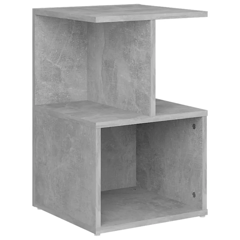 Table de chevet avec compartiment de rangement et étagère 35 x 35 x 55 cm bois d'ingénierie gris DEC033968
