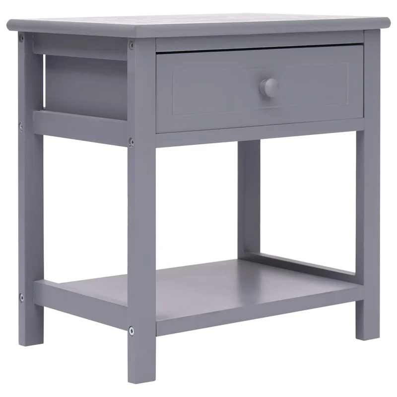 Table de chevet avec tiroir et étagère 40 x 29 x 42 cm bois de paulownia gris DEC033939