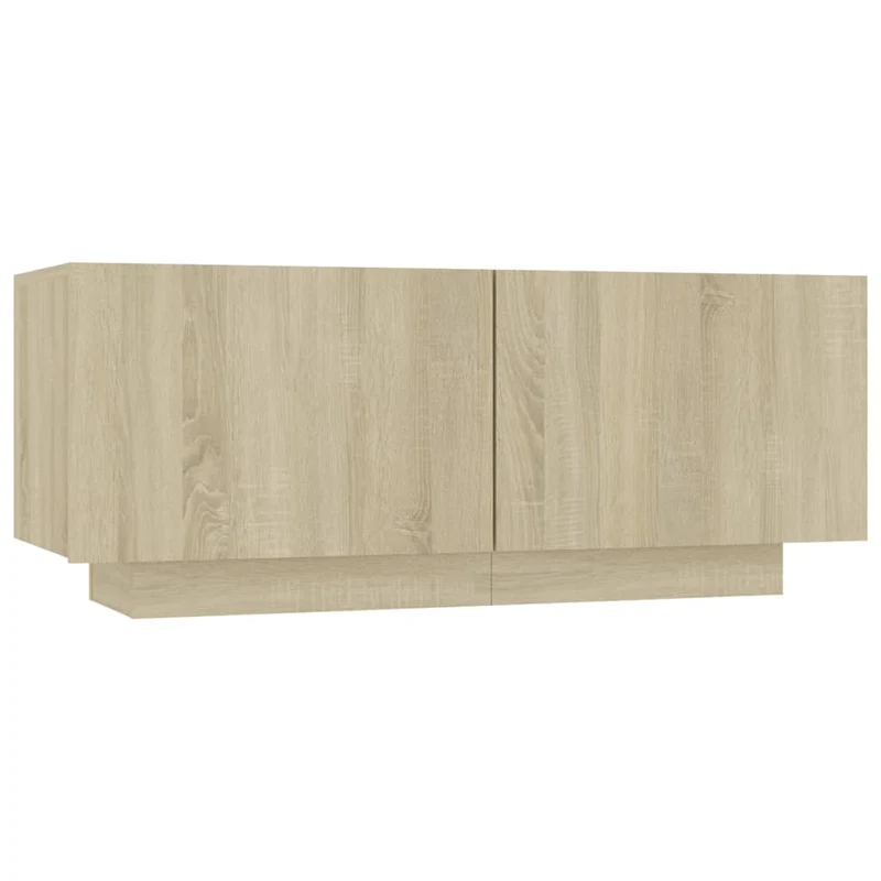 Table de chevet avec compartiments de rangement avec portes 100 x 35 x 40 cm bois d'ingénierie couleur chêne DEC033797