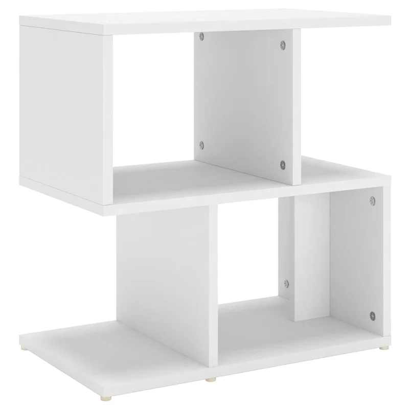 Table de chevet petit meuble d'appoint 50 x 30 x 51,5 cm bois d'ingénierie blanc DEC033413
