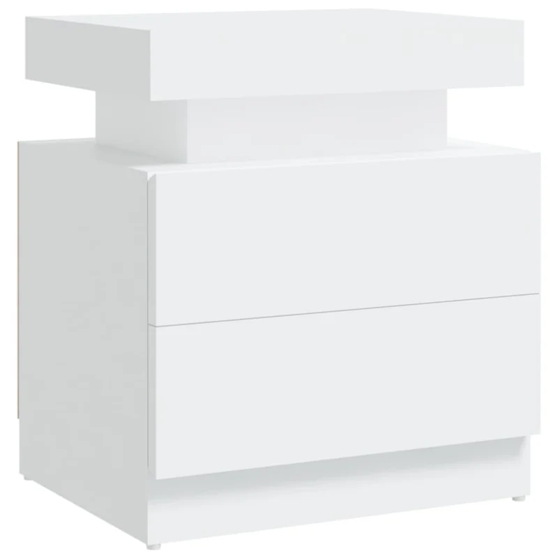 Table de chevet avec tiroirs 45 x 35 x 52 cm aggloméré blanc DEC033406