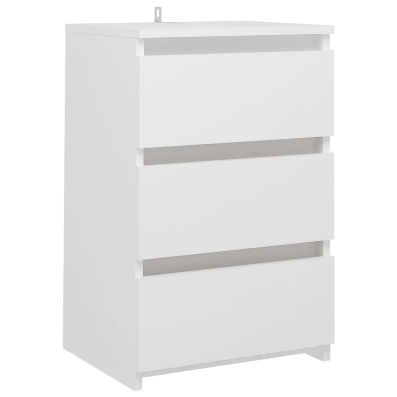 Table de chevet avec 3 tiroirs 40 x 35 x 62,5 cm aggloméré blanc DEC033379