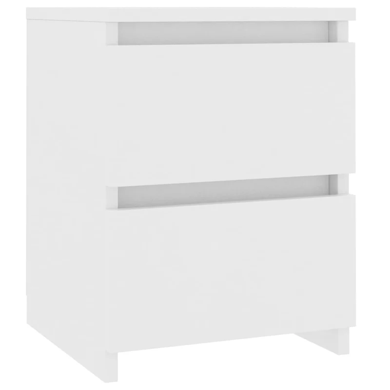 Table de chevet avec deux tiroirs 30 x 30 x 40 cm bois d'ingénierie blanc DEC033288