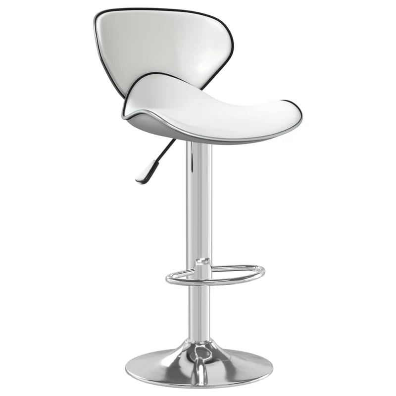 Tabouret de bar x1 chaise haute avec repose-pieds en PVC blanc DEC029444