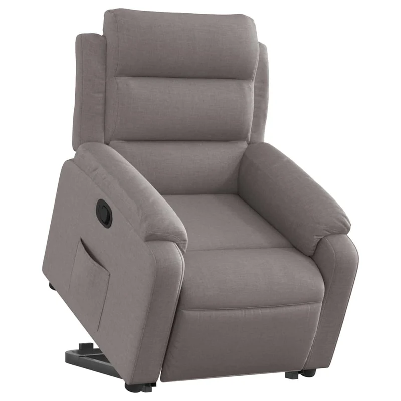Fauteuil relax TV rembourrage confortable fonction de levage électrique en tissu taupe DEC028184