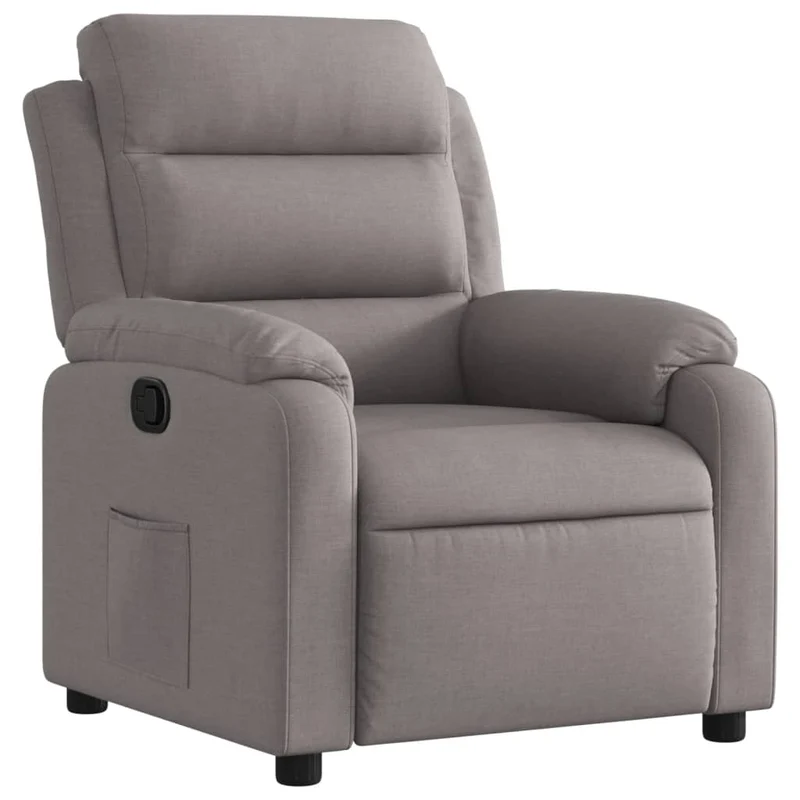Fauteuil relax TV rembourrage confortable fonction d'inclinaison manuelle en tissu taupe DEC028183
