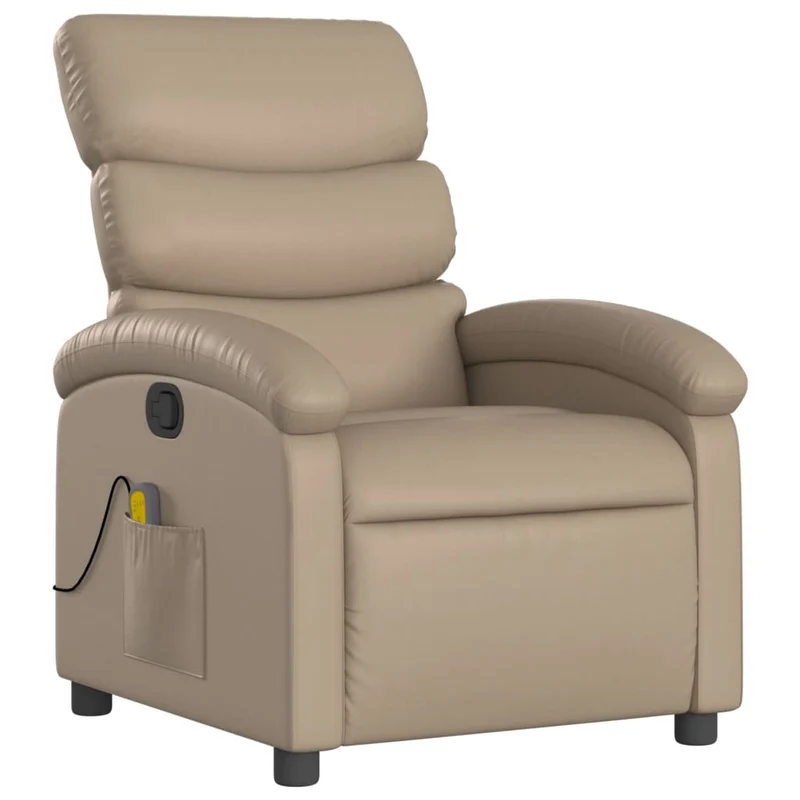 Fauteuil de relaxation TV fonction massage inclinable en PVC cappuccino DEC026876