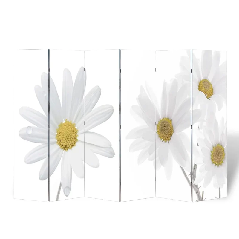 Paravent séparateur de pièce cloison pliable 217 x 170 cm motif fleur multicolore DEC031172
