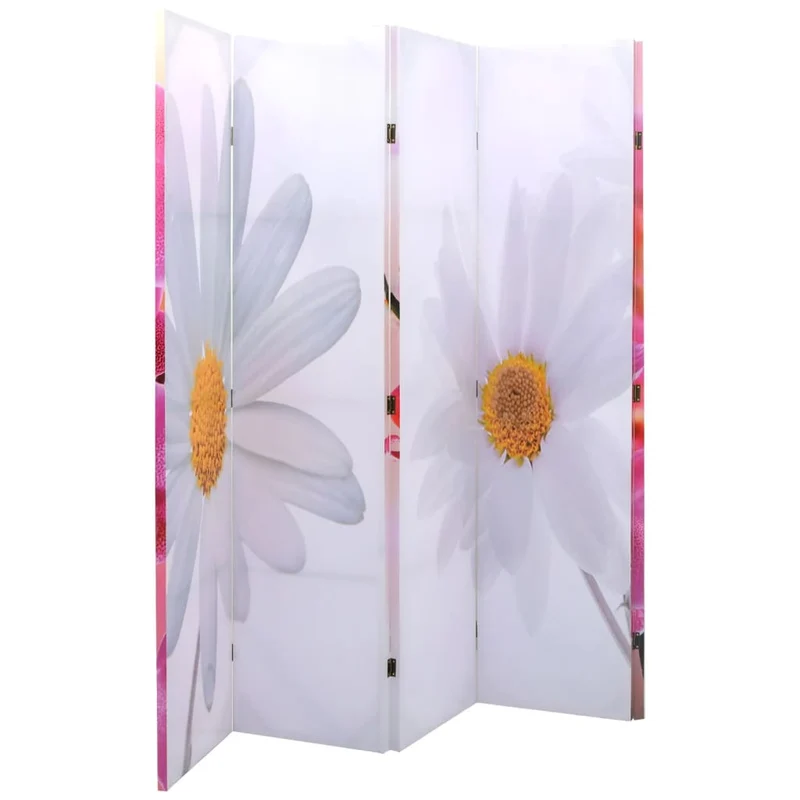 Paravent séparateur de pièce cloison pliable 200 x 170 cm motif fleur multicolore DEC031170