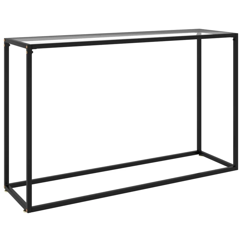 Table d'appoint console pratique pour une entrée organisée 120 x 35 x 75 cm verre trempé transparent et acier DEC032263