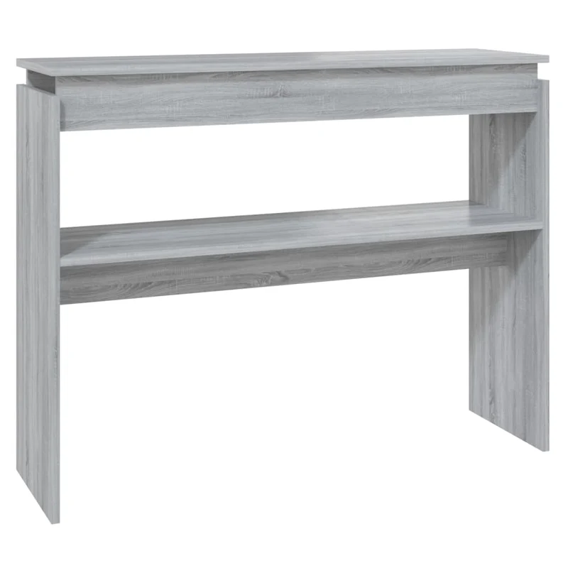 Table d'appoint console pratique avec étagère 102 x 30 x 80 cm bois d'ingénierie gris DEC032212