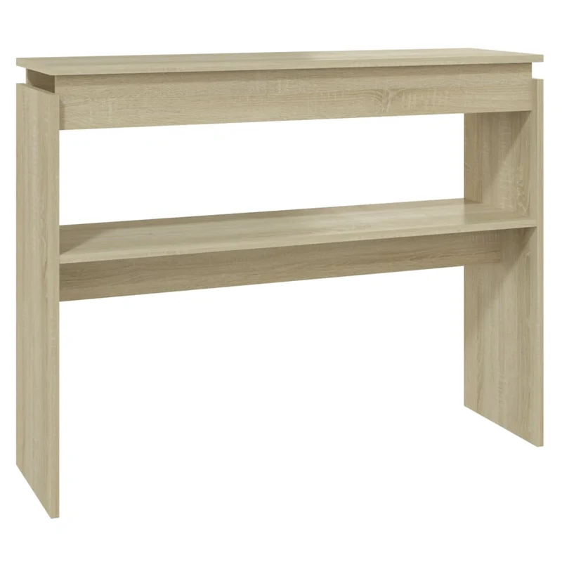 Table d'appoint console pratique pour une entrée organisée 102 x 30 x 80 cm bois d'ingénierie couleur chêne DEC031925