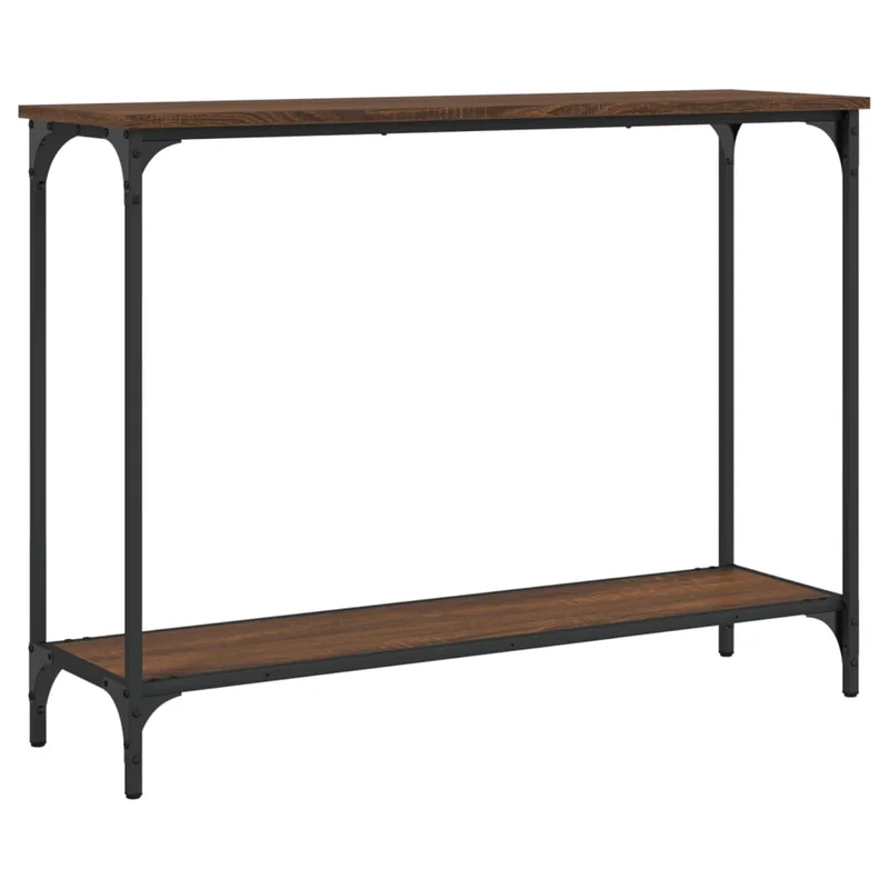 Table d'appoint console pratique pour une entrée organisée 101 x 30,5 x 75 cm bois d'ingénierie et métal DEC031850