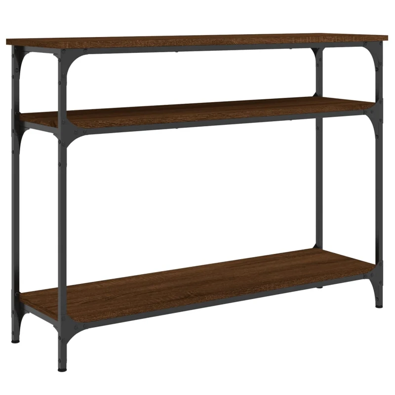 Table d'appoint console pratique avec étagères pour une entrée organisée 100 x 29 x 75 cm bois d'ingénierie et métal DEC031830