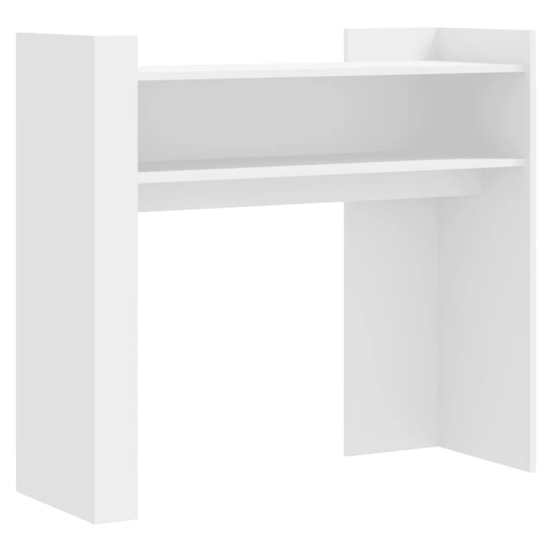 Table d'appoint console pratique pour une entrée organisée 100 x 35 x 90 cm bois d’ingénierie blanc DEC031681