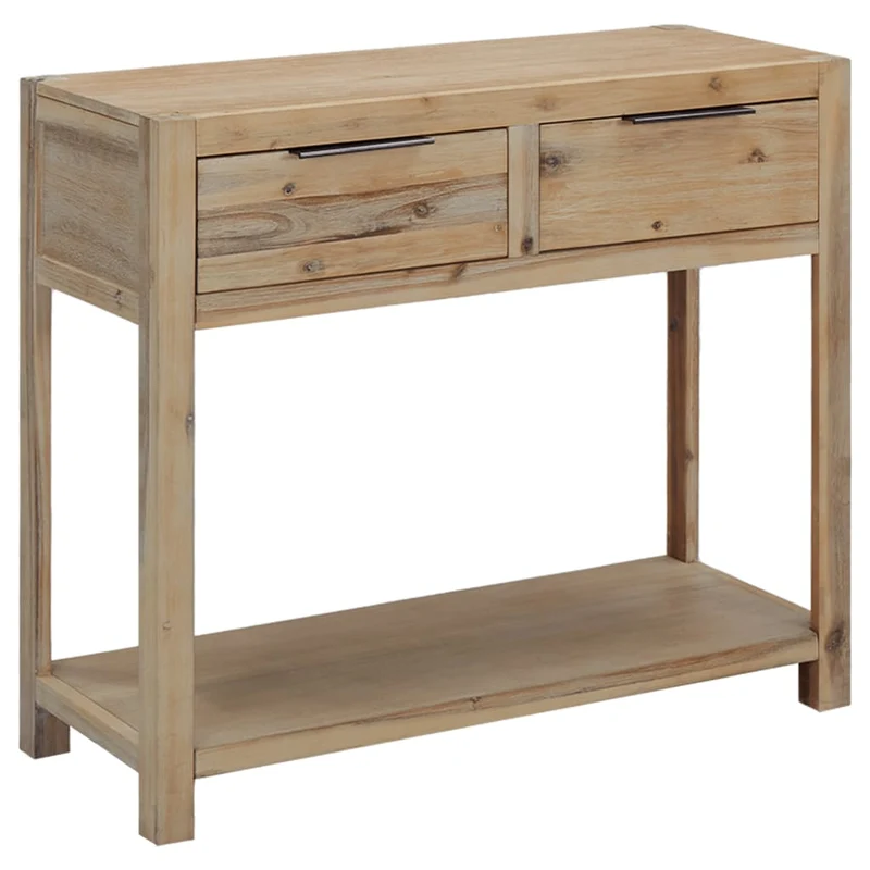Table d'appoint console pratique avec tiroirs pour une entrée organisée 82 x 33 x 73 cm bois d'acacia massif brun DEC031578