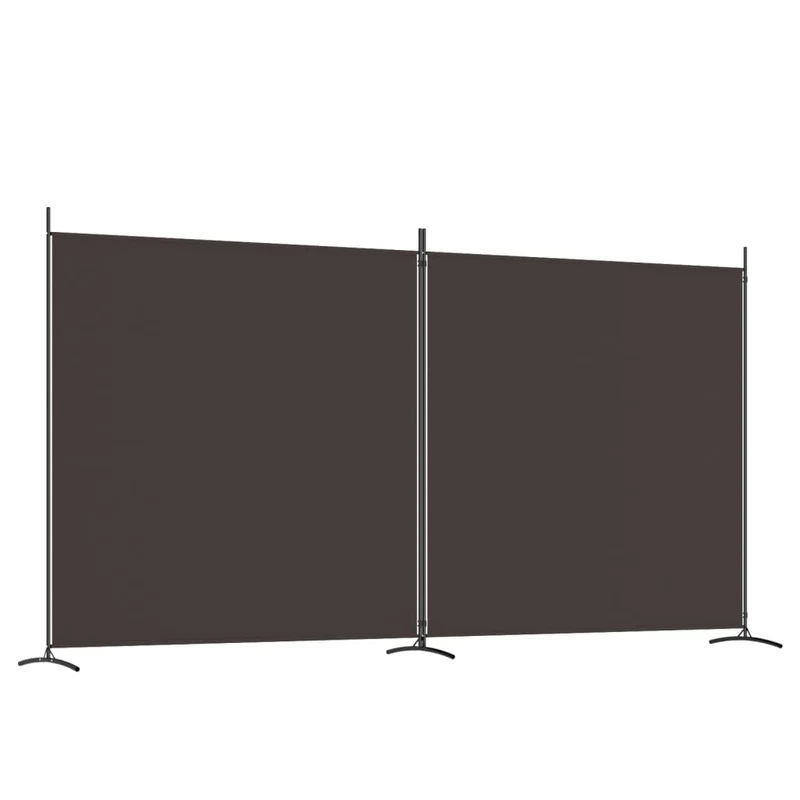 Séparateur de pièce cloison 2 panneaux 348 x 180 cm tissu marron et fer DEC030712