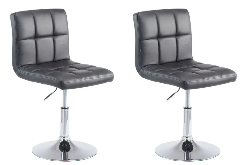 Lot de 2 chaises de salle à manger style moderne et design en synthétique noir hauteur réglable pivotant pieds en métal 10_0000223