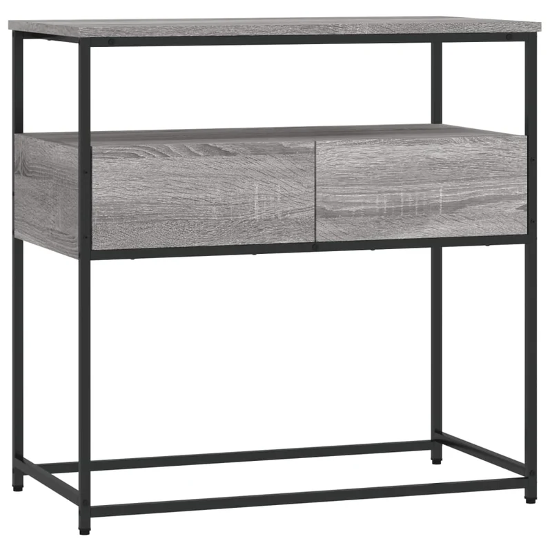Meuble d'entrée table console design élégant avec tiroirs 75 x 40 x 75 cm bois d'ingénierie gris DEC032248