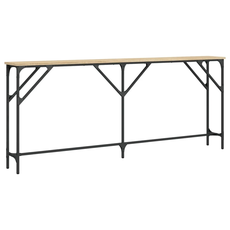 Meuble d'entrée table console design élégant 180 x 23 x 75 cm bois d'ingénierie et métal DEC031938