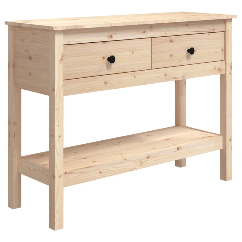 Meuble d'entrée table console design élégant avec tiroirs 100 x 35 x 75 cm bois massif de pin DEC031494