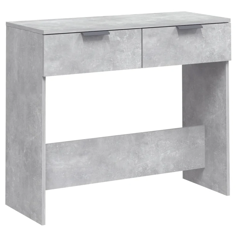 Table console d'entrée fonctionnel et stylé avec tiroirs 90 x 36 x 75 cm bois d'ingénierie couleur gris béton DEC032019