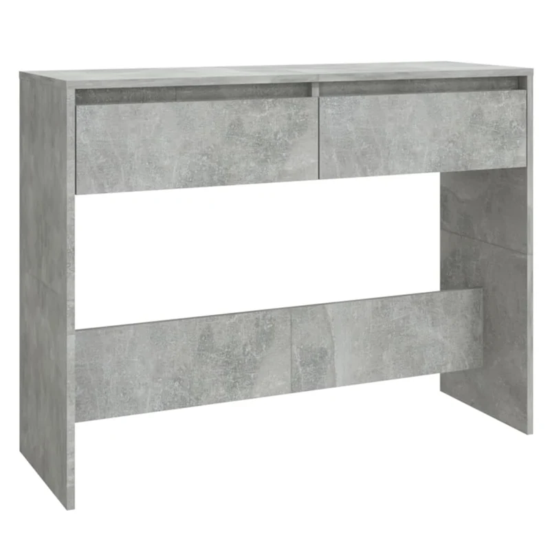 Table console d'entrée fonctionnel et stylé avec tiroirs 100 x 35 x 76,5 cm bois d'ingénierie couleur gris béton DEC032011
