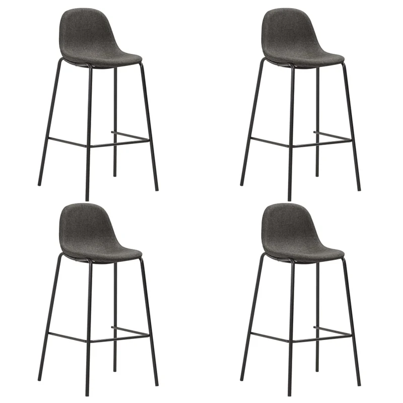 Tabourets de bar x4 chaises haute avec repose-pied en tissu gris foncé et métal DEC029420