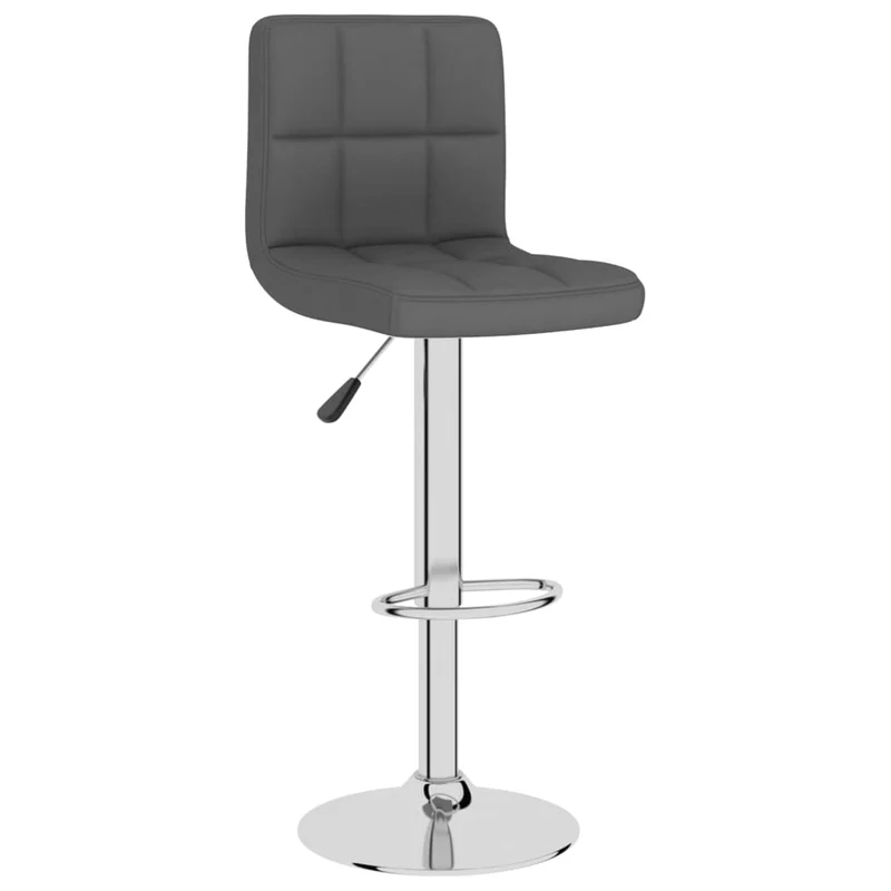 Tabouret de bar x1 chaise haute avec dossier en tissu gris foncé et acier DEC029485