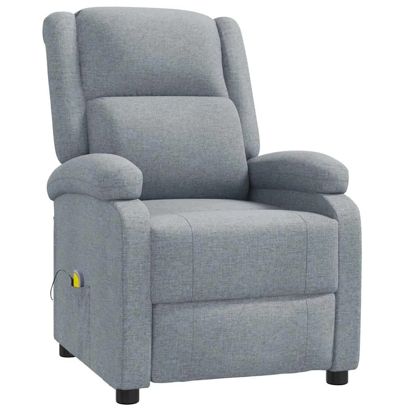 Fauteuil de relaxation avec fonction d'inclinaison manuelle 6 points de massage en tissu gris clair DEC029190