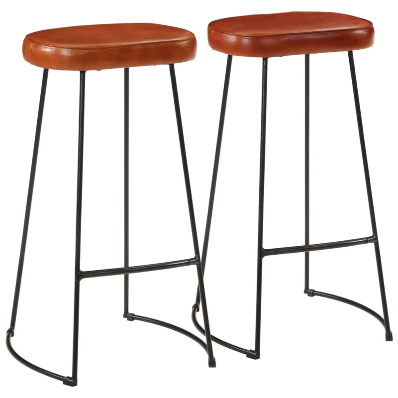 Lot de 2 tabourets de bar chaises hautes 44 x 37,5 x 78 cm cadre en métal et siège en PVC DEC029590