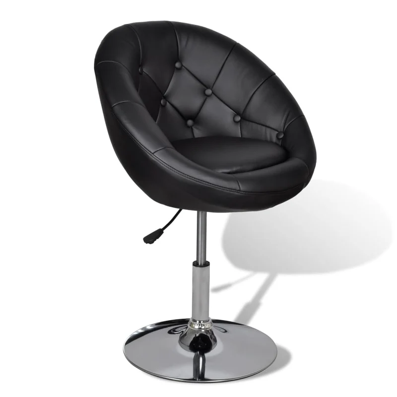 Tabouret de bar x1 chaise lounge hauteur réglable en PVC noir et acier DEC029515