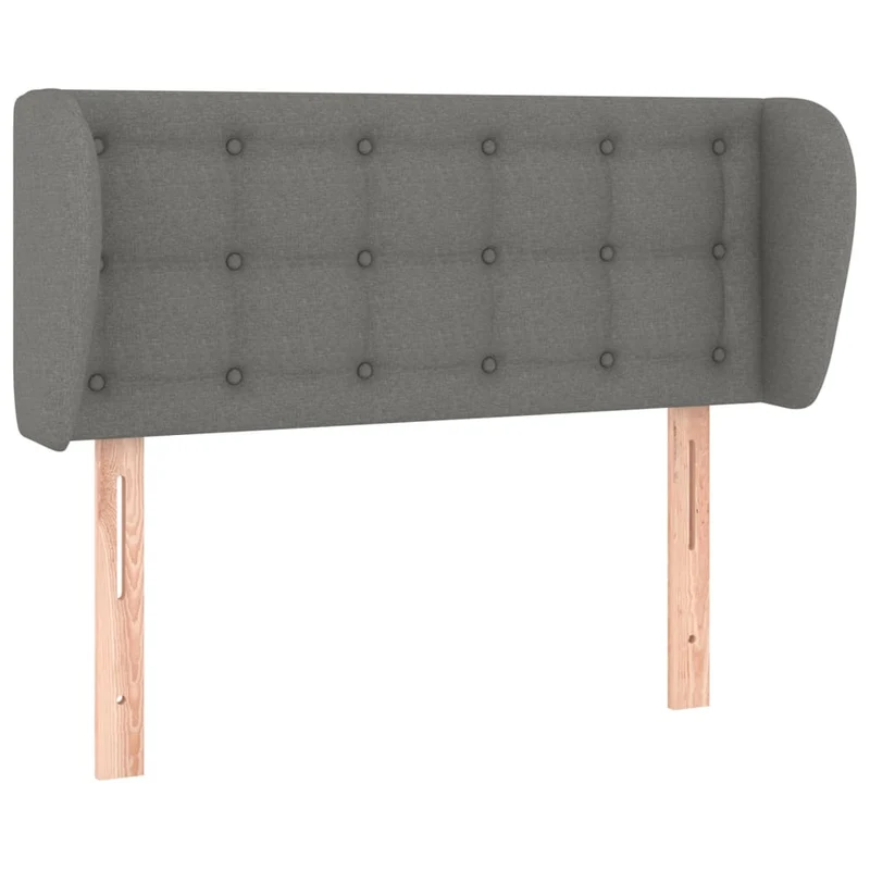 Tête de lit accessoire couchage chambre à coucher meuble avec rebord latéral 93 x 23 x 78/88 cm tissu gris foncé TDL0204847