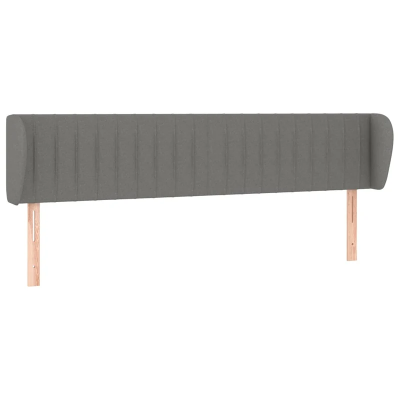 Tête de lit accessoire couchage chambre à coucher meuble avec rebord latéral 183 x 23 x 78/88 cm tissu gris foncé TDL0204958