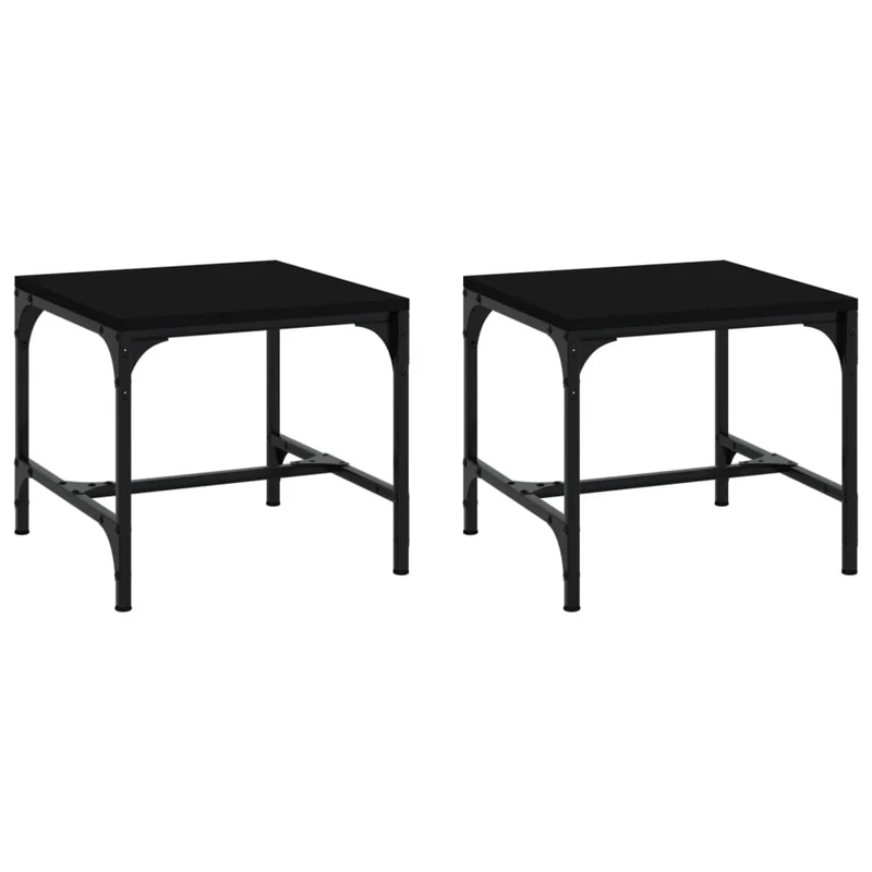 Lot de 2 tables d'appoint 40 x 40 x 35 cm bois d'ingénierie noir DEC031312