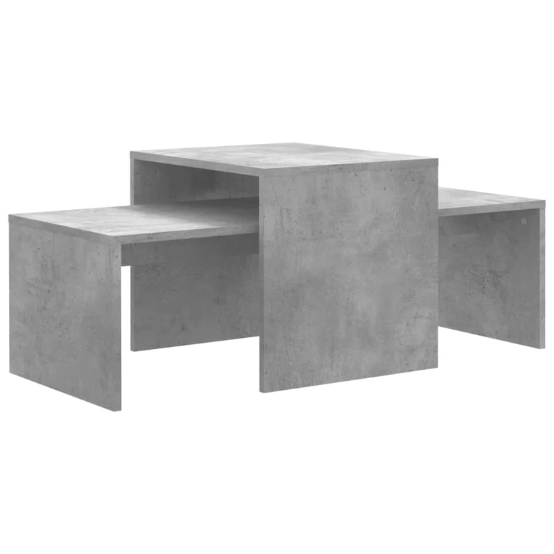 Ensemble de table basse emboîtées 100 x 48 x 40 cm bois ingénierie couleur gris béton DEC031256